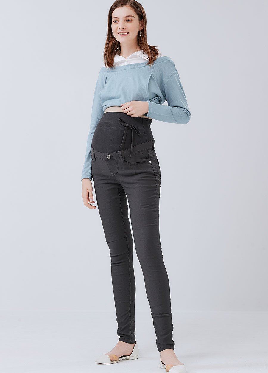 內磨毛彈力多色孕婦褲