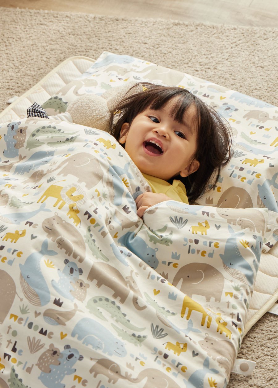 調溫抗菌安撫涼被(親子動物園)—睡袋組適用