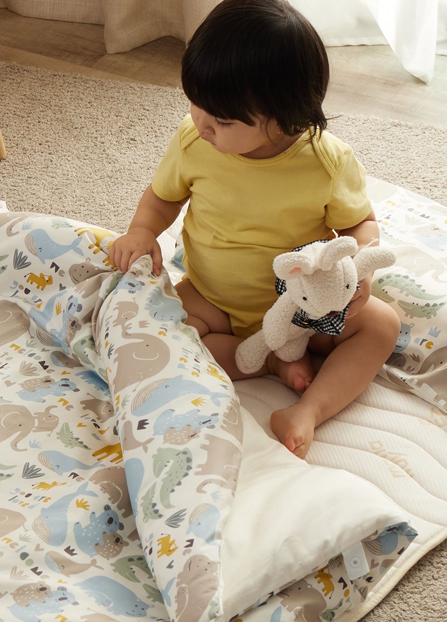 調溫抗菌安撫涼被(親子動物園)—睡袋組適用