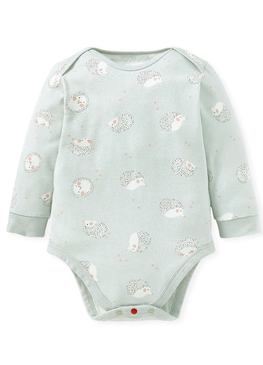 BABY Q彈棉質長袖包屁衣(2入)-刺蝟寶寶