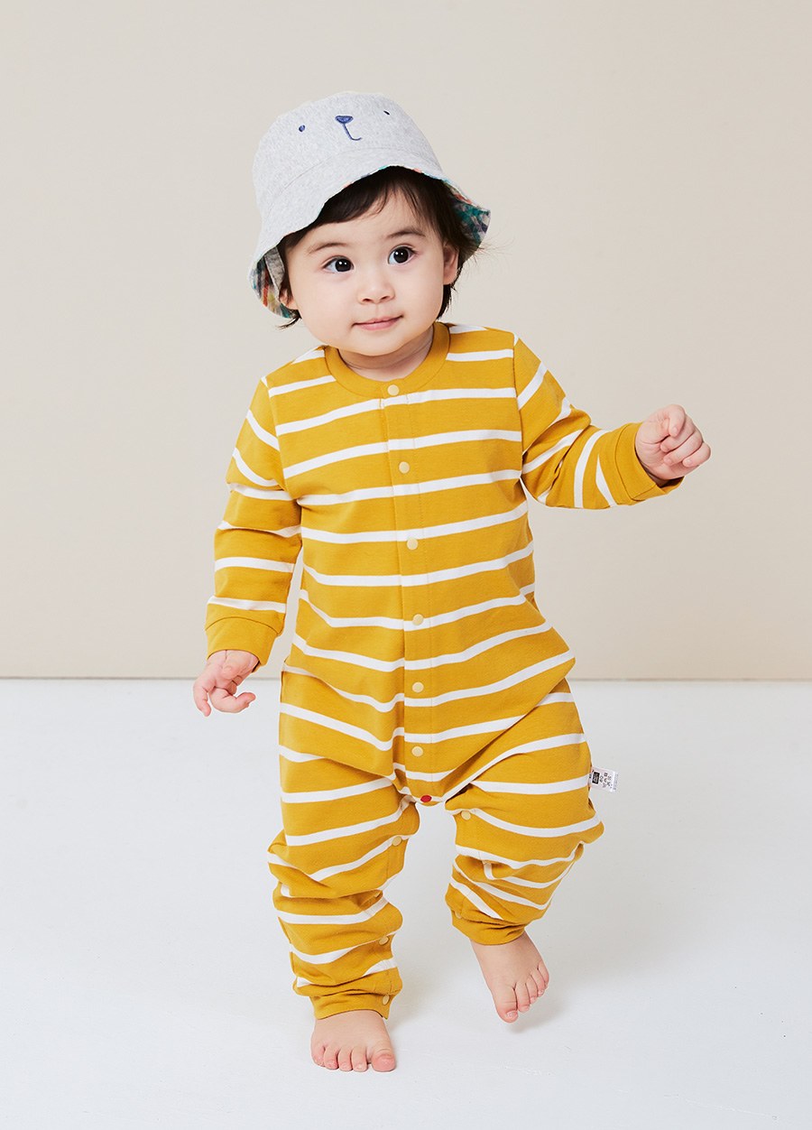 BABY長袖連身衣-條紋