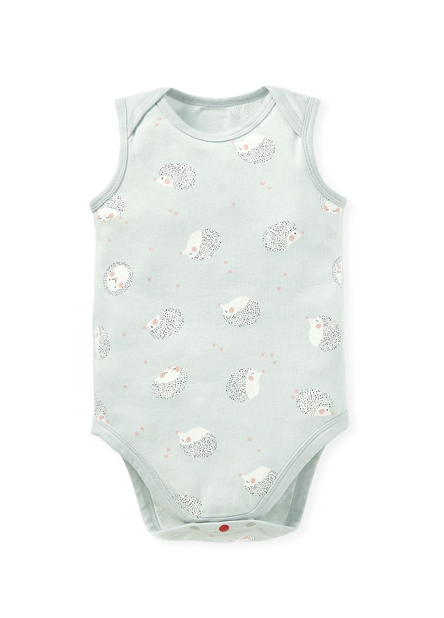 BABY Q彈棉質無袖包屁衣(2入)-刺蝟寶寶