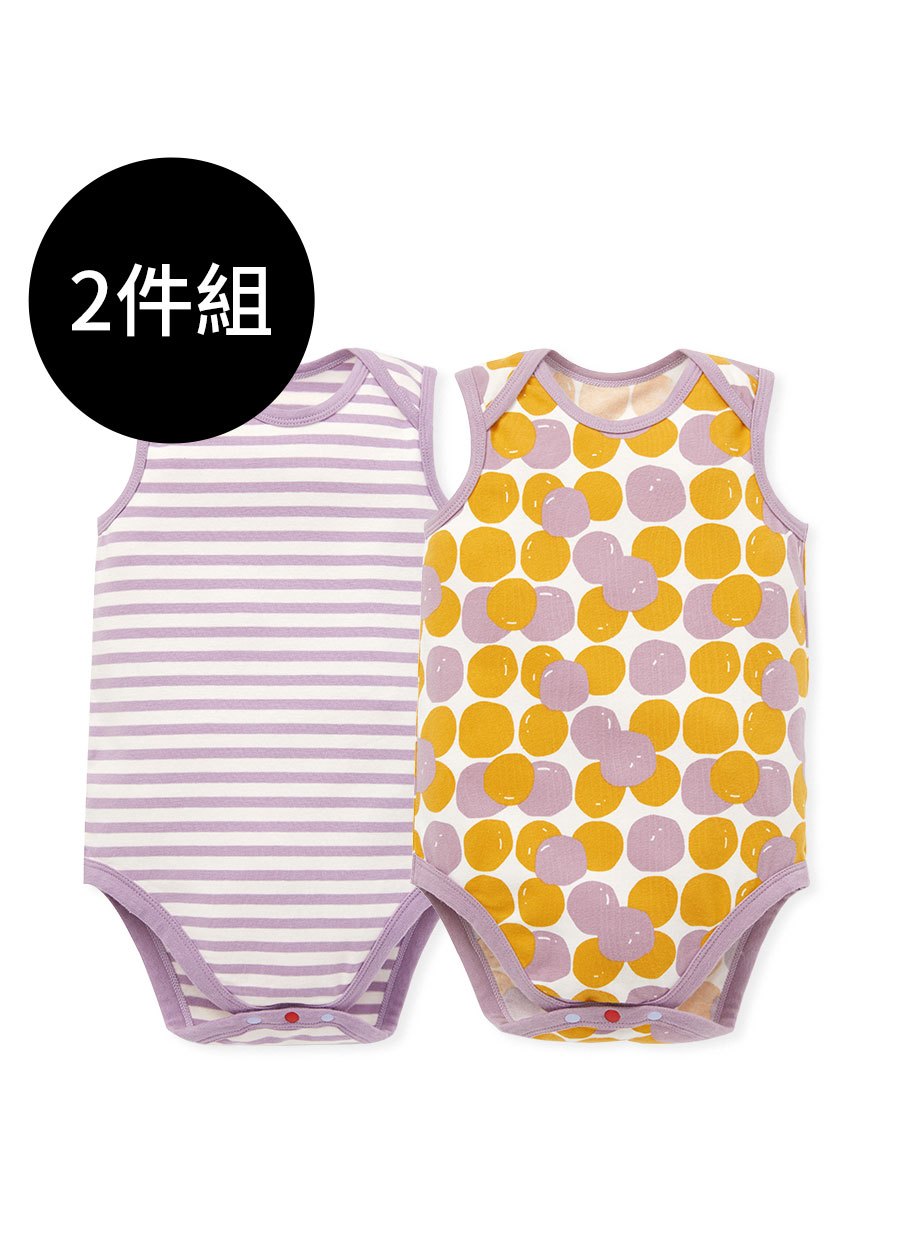BABY Q彈棉質無袖包屁衣(2入)-芋圓