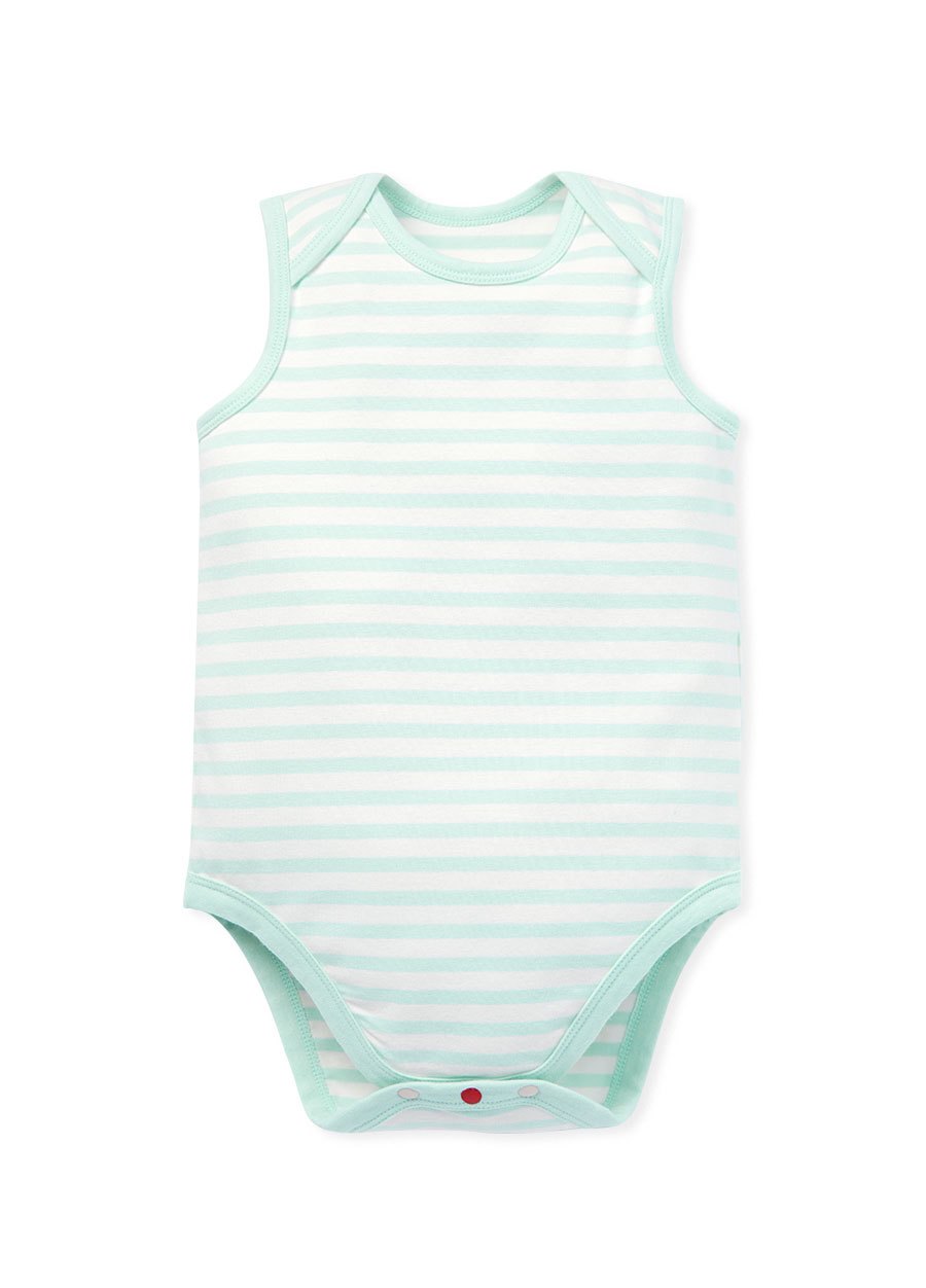 BABY Q彈棉質無袖包屁衣(2入)-薏仁