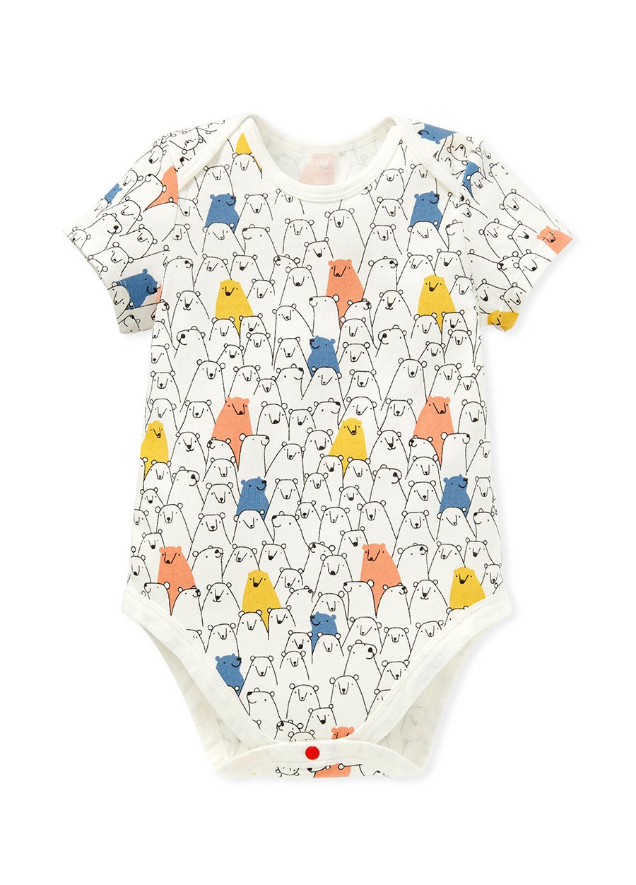 BABY Q彈棉質包屁衣(2入)-線條北極熊