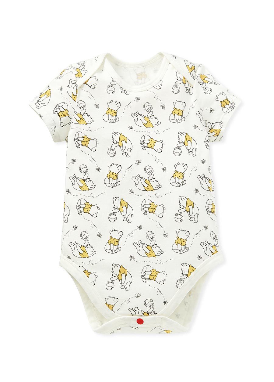 BABY Q彈棉質包屁衣(2入)-蜂蜜維尼