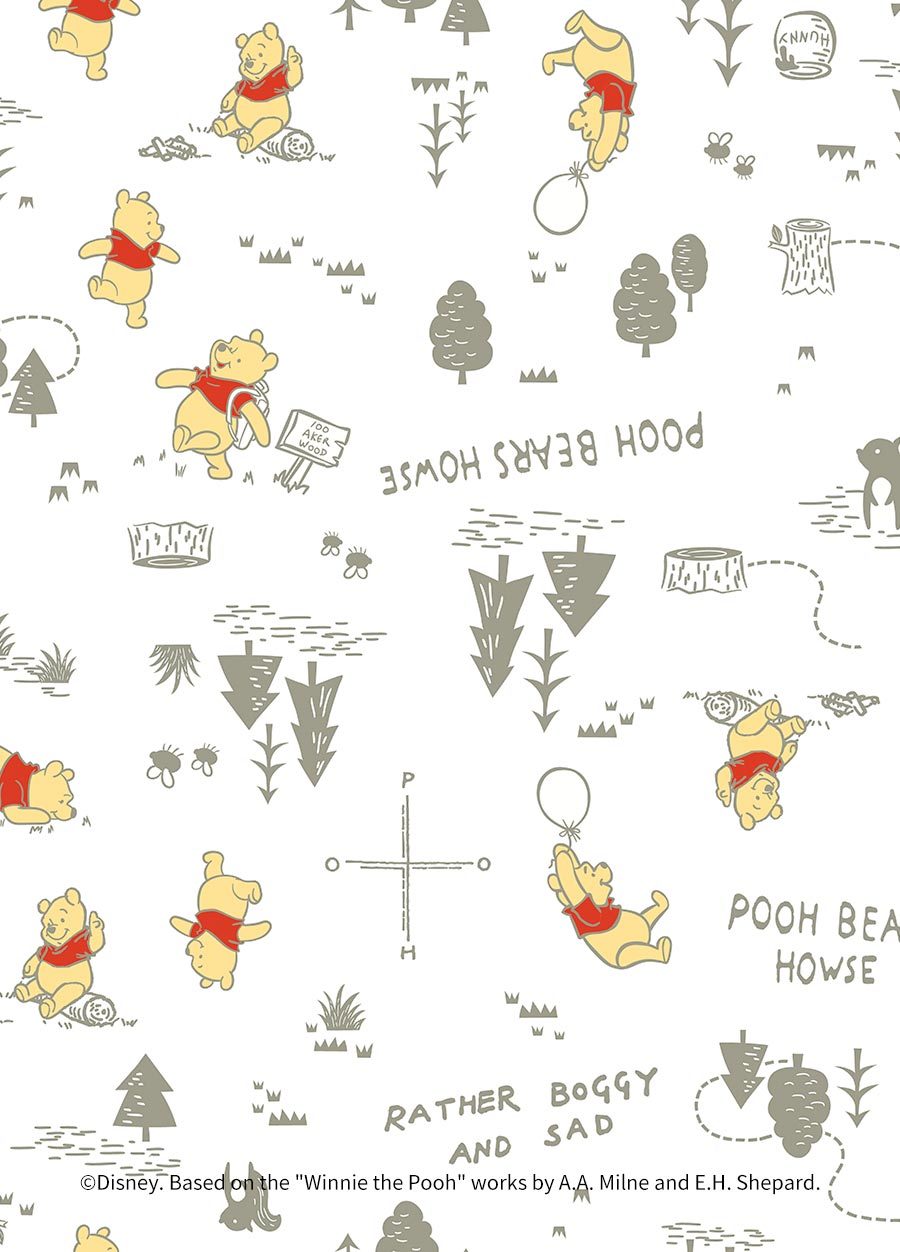 新生兒迪士尼Q彈棉質長袖包屁衣-森林維尼