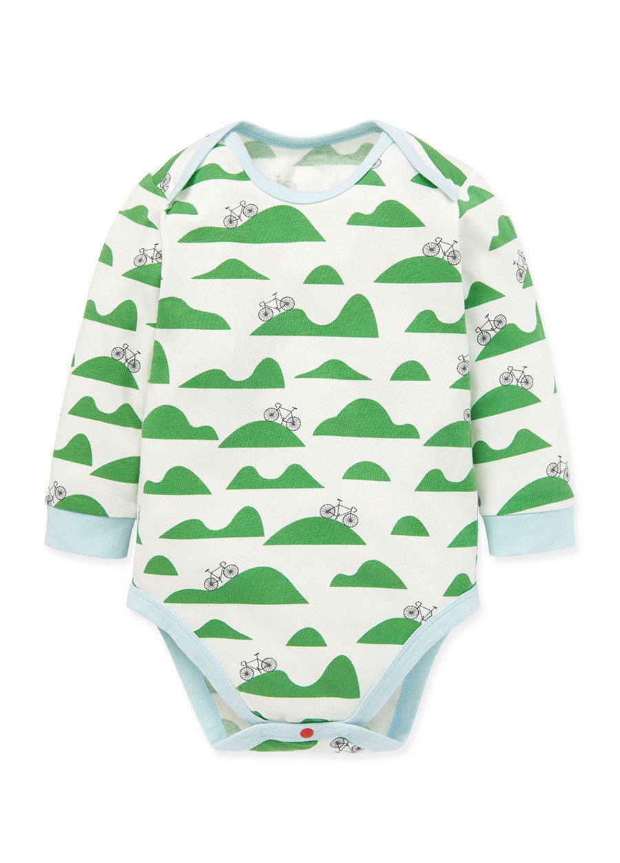 BABY Q彈棉質長袖包屁衣(2入)-腳踏車