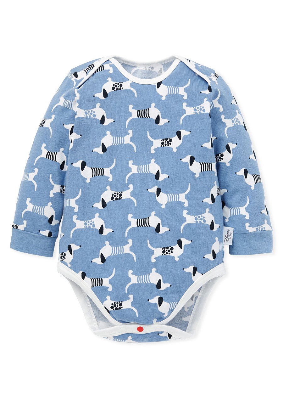 BABY Q彈棉質長袖包屁衣(2入)-狗狗