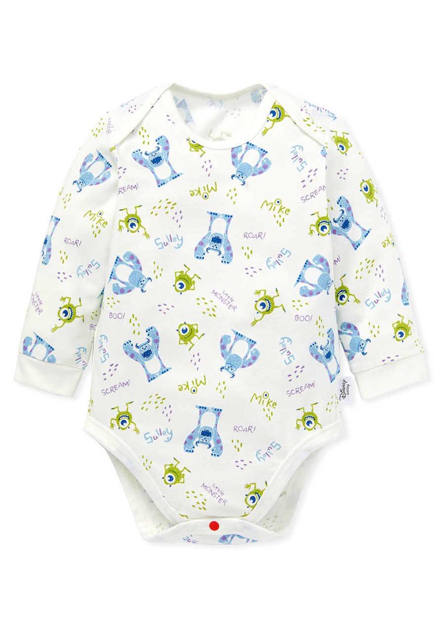 BABY Q彈棉質長袖包屁衣(2入)-怪獸大學