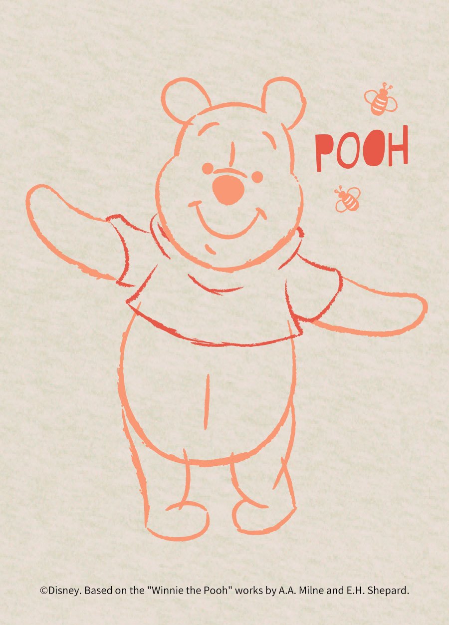 BABY迪士尼Q彈棉質長袖包屁衣-維尼POOH