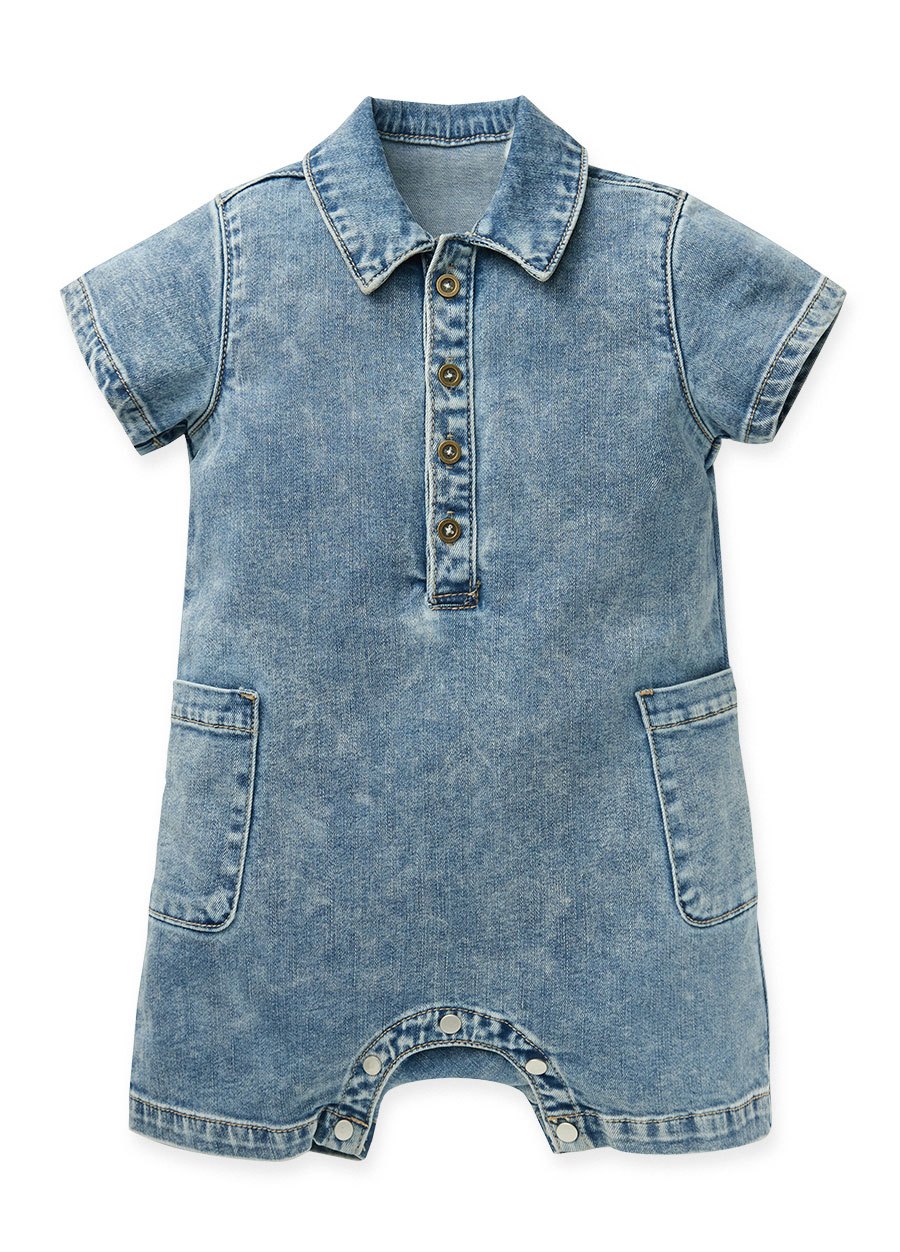 BABY水洗牛仔連身包屁衣