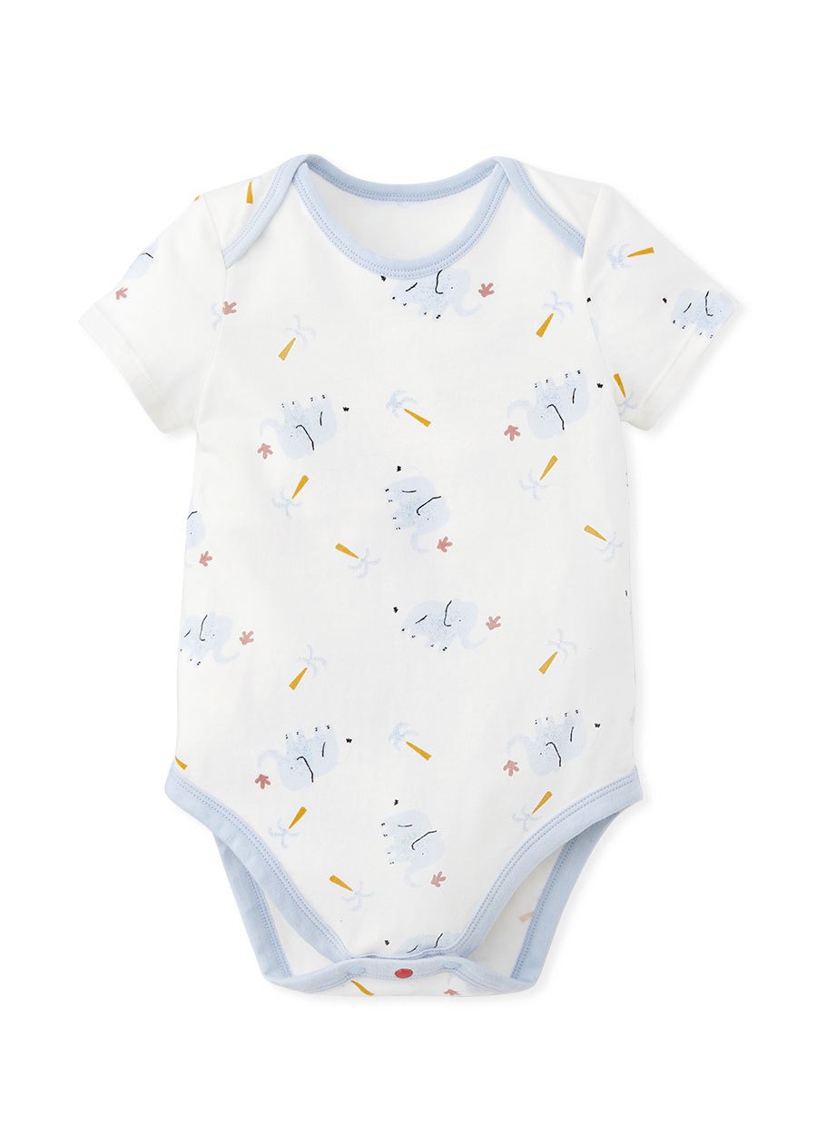 BABY Q彈棉質包屁衣(2入)-大象