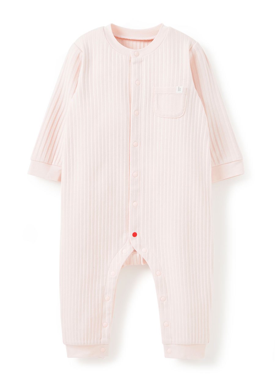 BABY百褶羅紋長袖連身衣