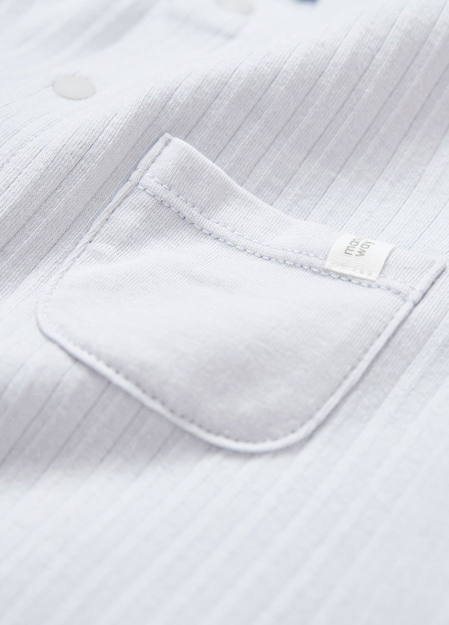 BABY百褶羅紋長袖連身衣