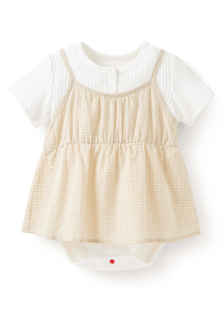 BABY假兩件吊帶包屁洋裝