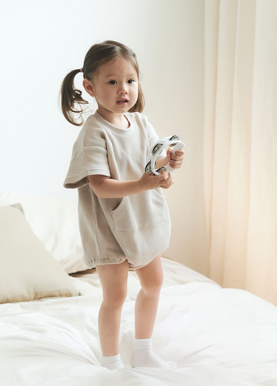 BABY 華夫格寬鬆包屁衣
