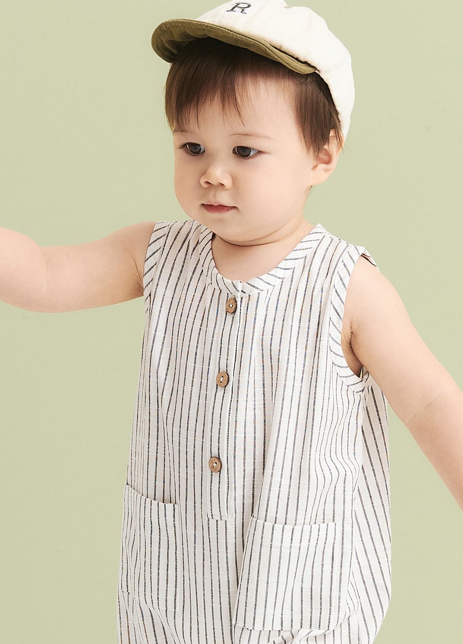 BABY 雙口袋連身包屁衣
