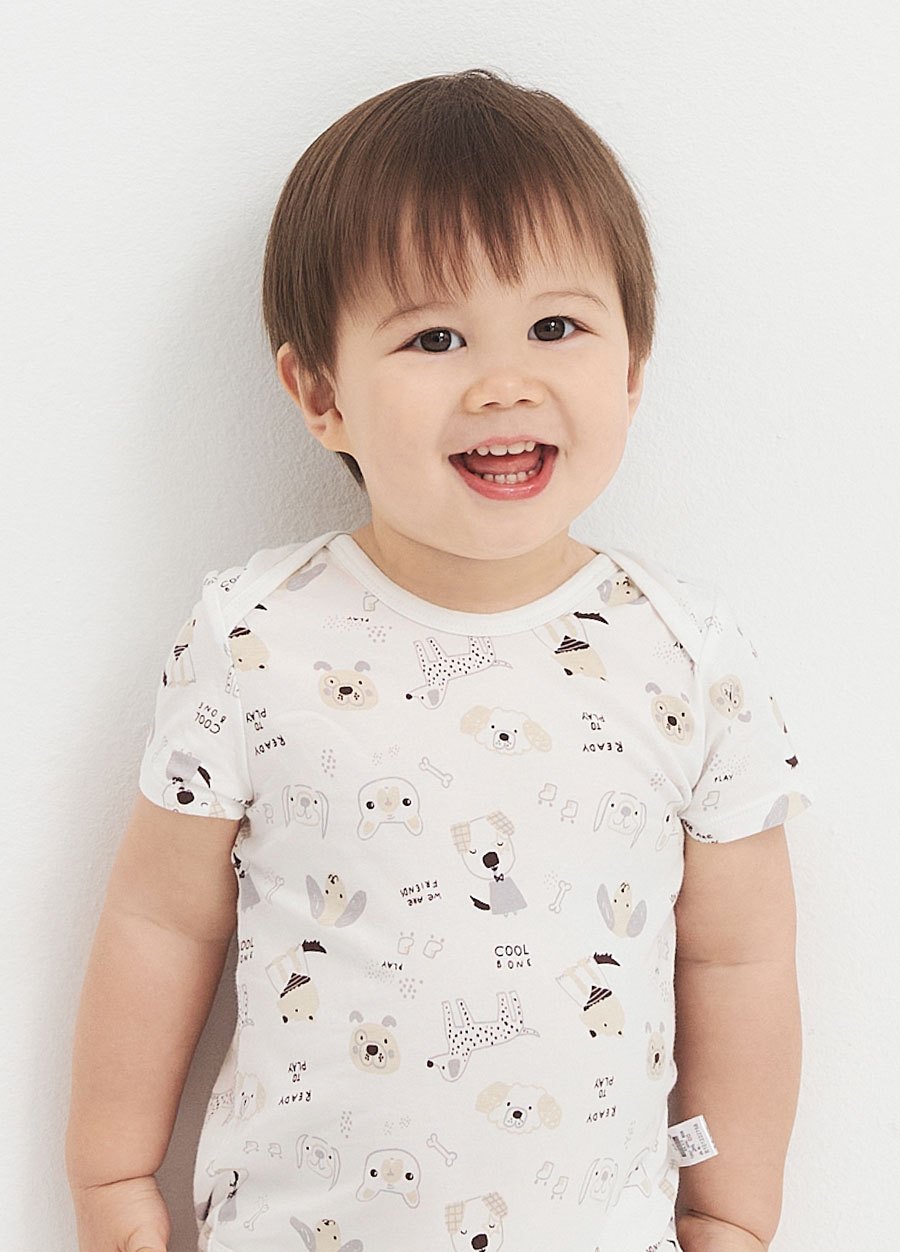 BABY Q彈棉質包屁衣-狗狗