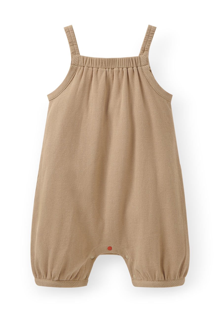 BABY華夫格連身吊帶褲