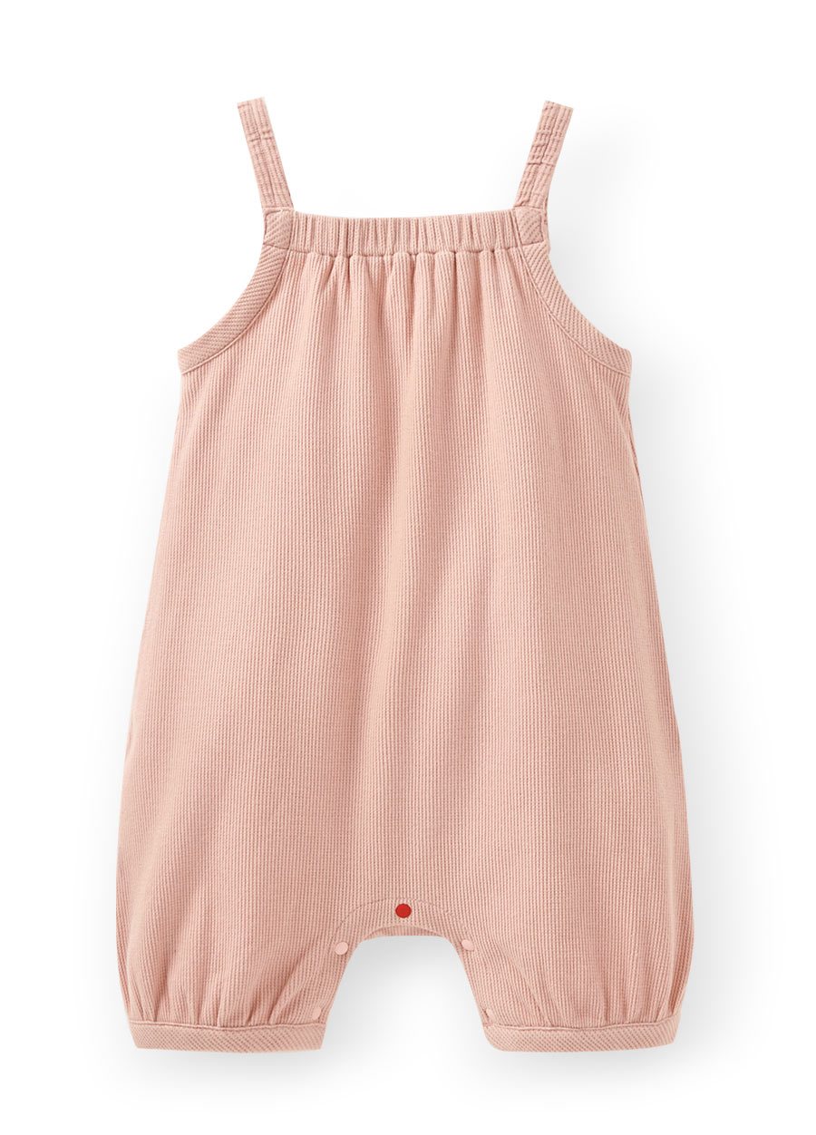 BABY華夫格連身吊帶褲