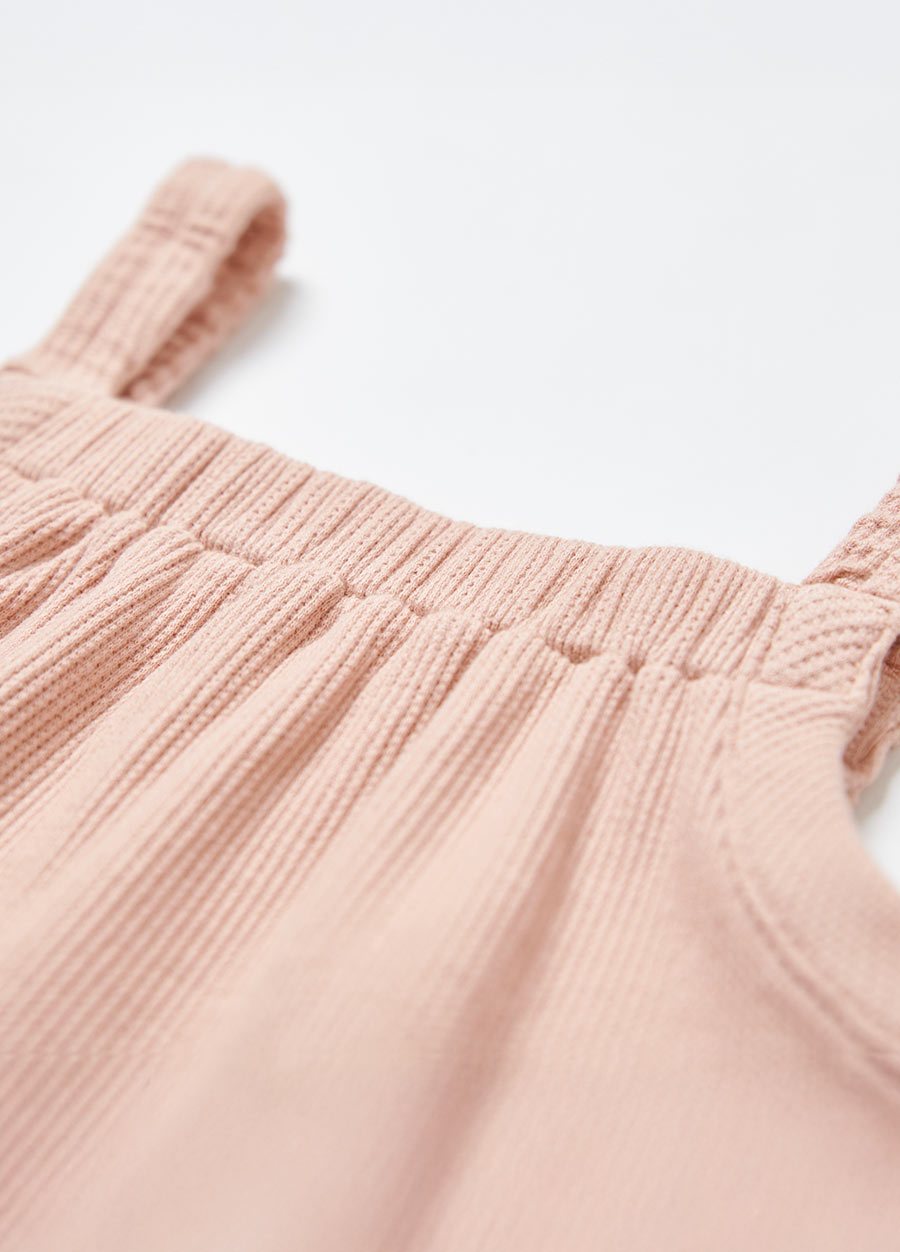 BABY華夫格連身吊帶褲