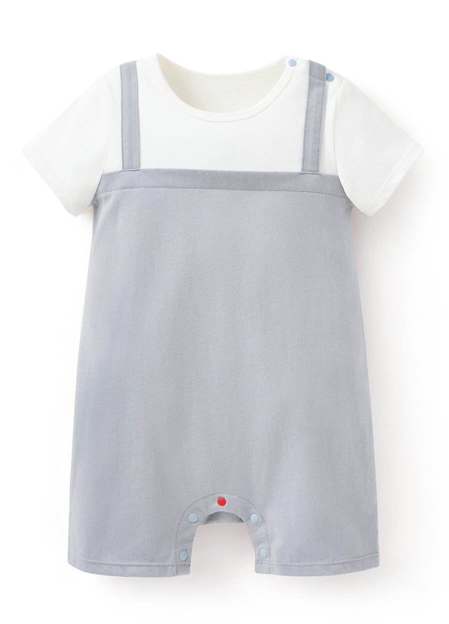 BABY假兩件吊帶連身包屁衣