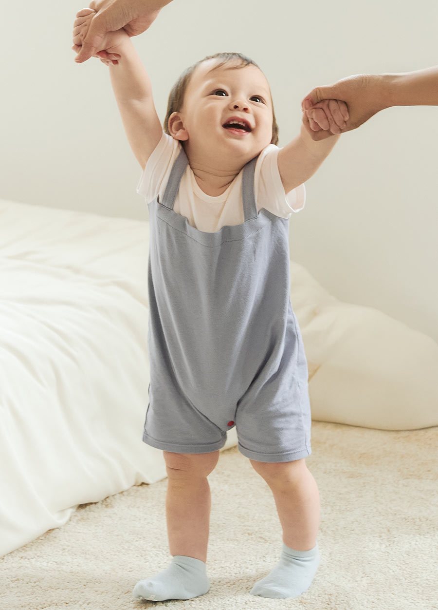 BABY假兩件吊帶連身包屁衣