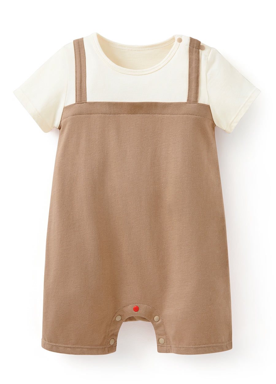 BABY假兩件吊帶連身包屁衣