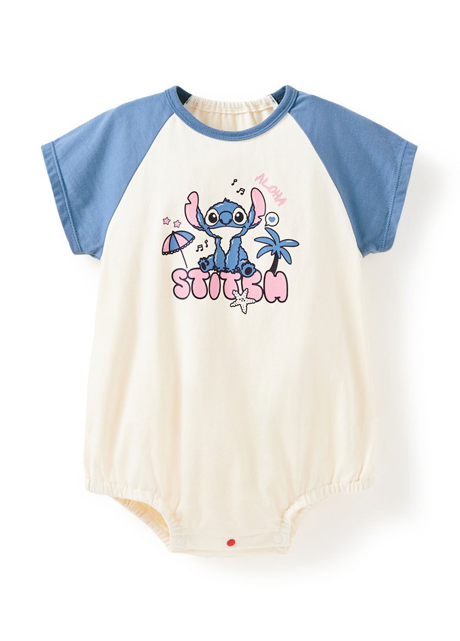 BABY 迪士尼棉質拉克蘭寬鬆包屁衣-史迪奇