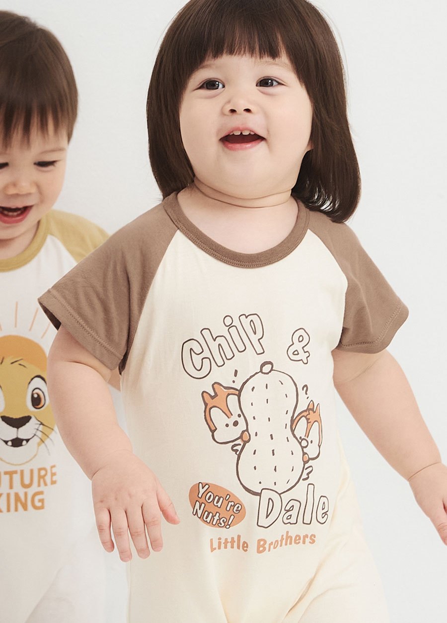 BABY迪士尼棉質拉克蘭連身包屁衣-奇奇蒂蒂