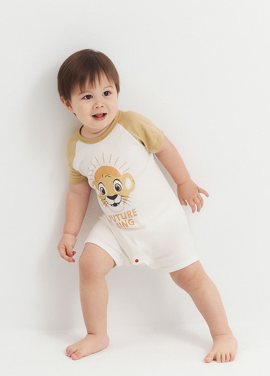 BABY迪士尼棉質拉克蘭連身包屁衣-獅子王