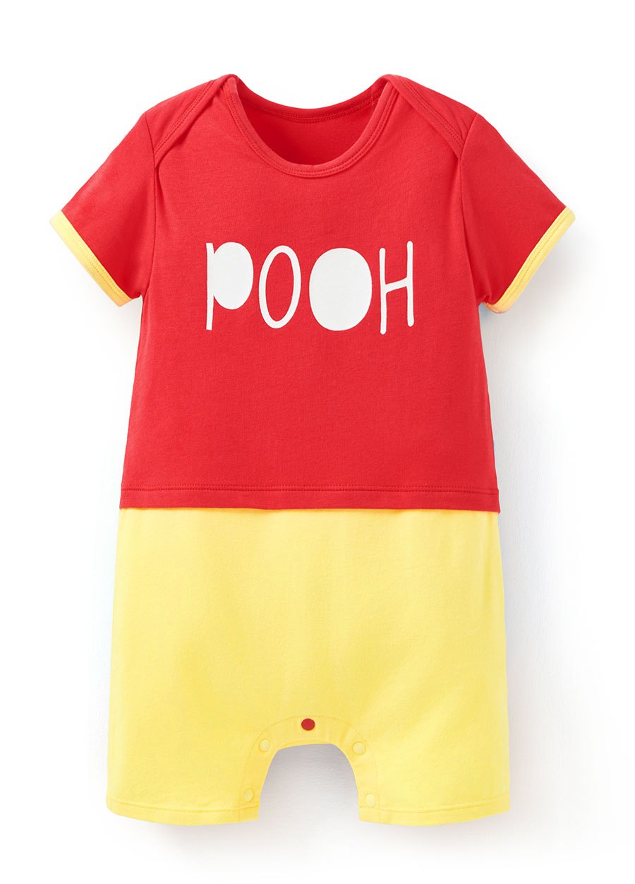 BABY迪士尼維尼造型包屁衣(附領巾)