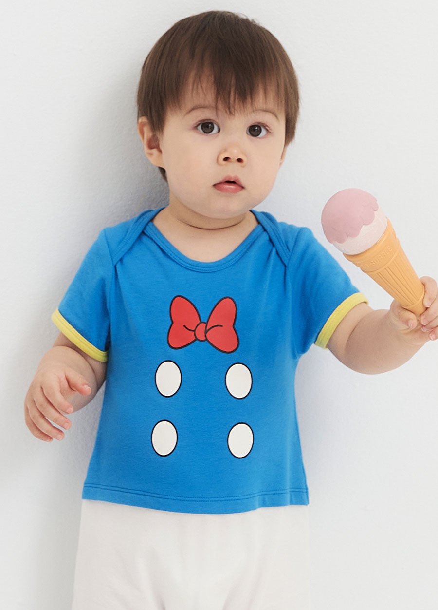 BABY迪士尼唐老鴨造型包屁衣(附領巾)