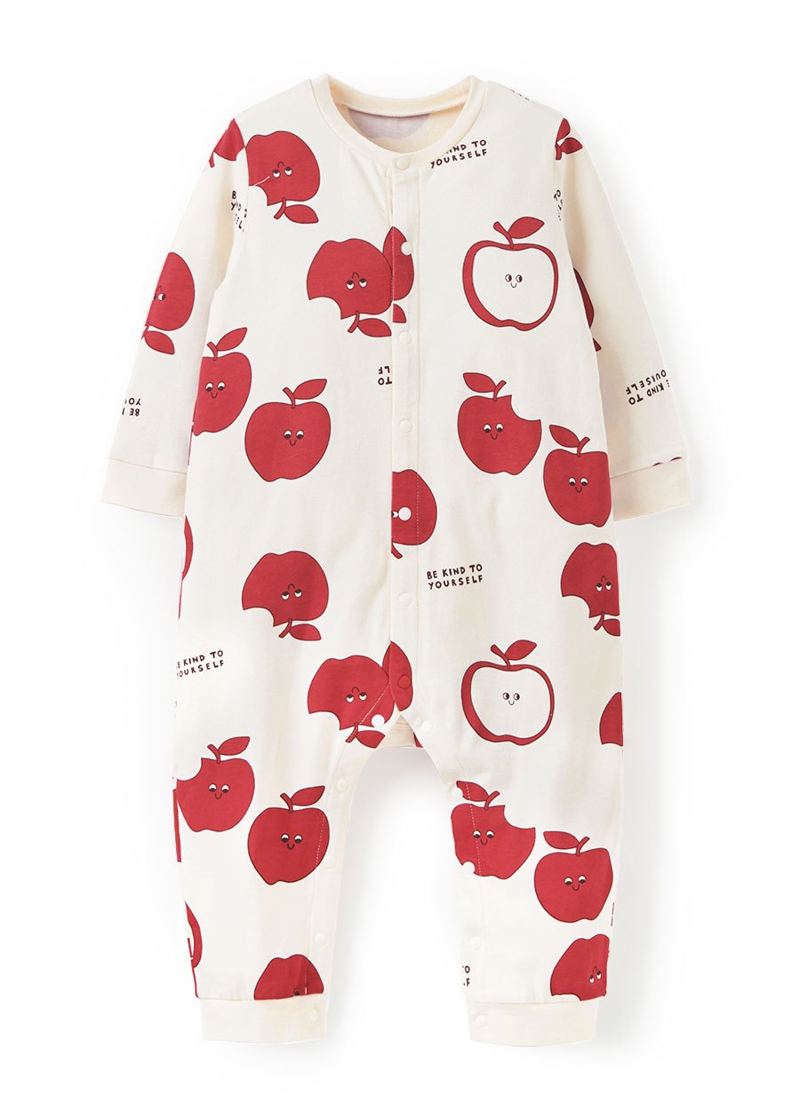 BABY長袖連身衣-蘋果