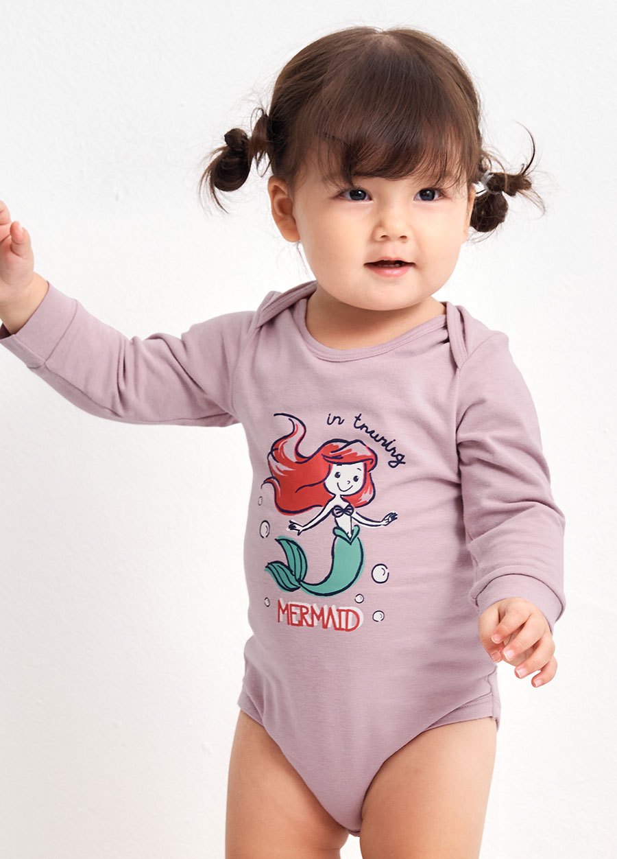 BABY迪士尼蓄熱保溫長袖包屁衣-小美人魚