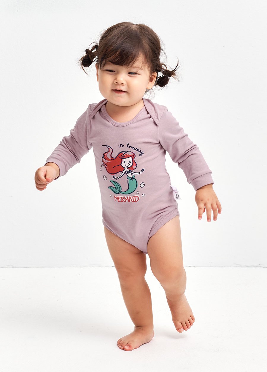 BABY迪士尼蓄熱保溫長袖包屁衣-小美人魚