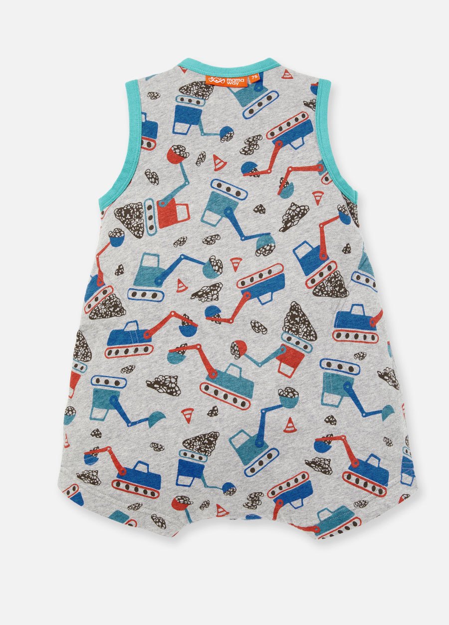 抗菌防踢被(薄款0-24M)拉鍊款-挖土機