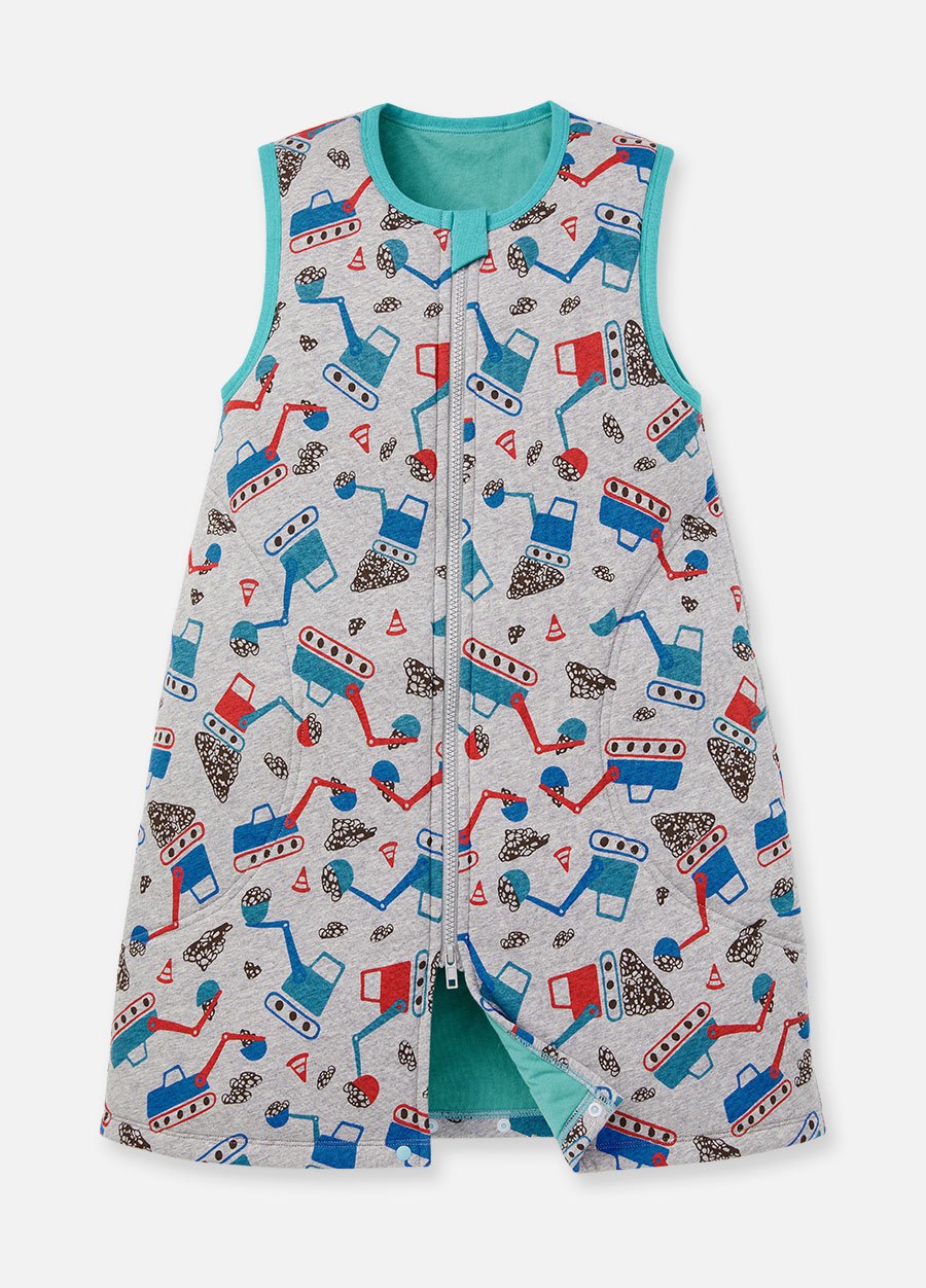 抗菌防踢被(薄款3Y)拉鍊款-挖土機