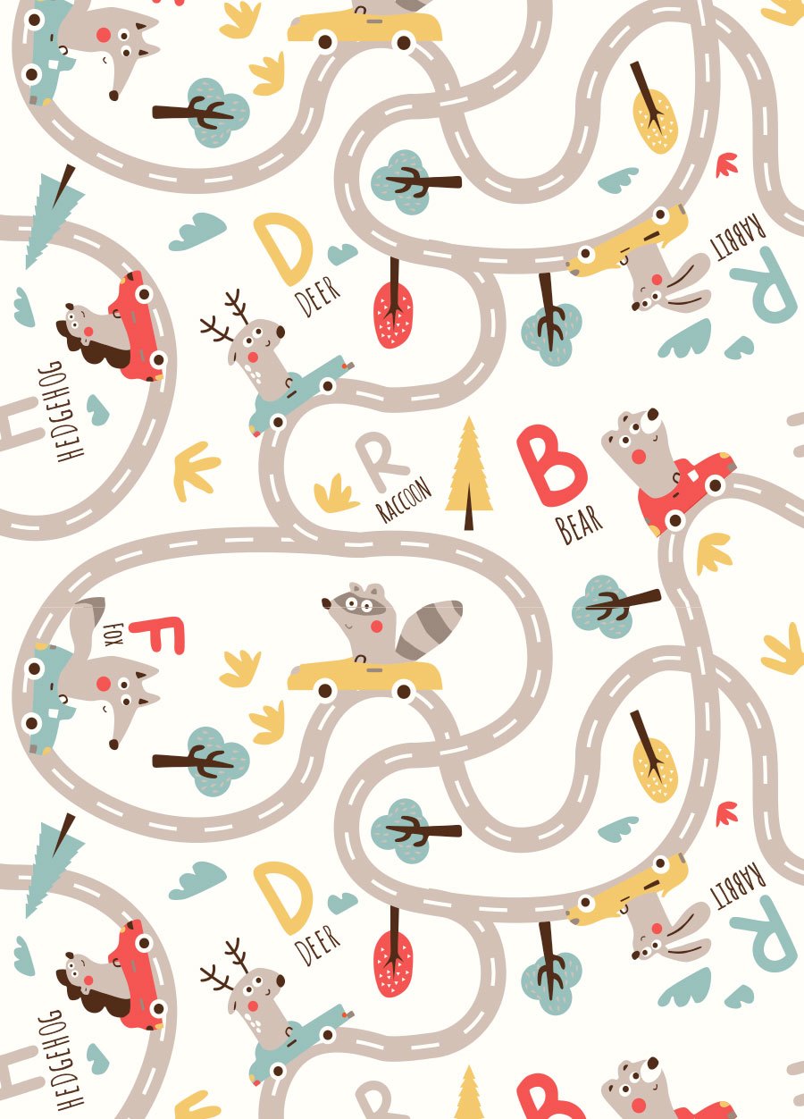 抗菌防踢被(薄款3Y)拉鍊款-森林碰碰車