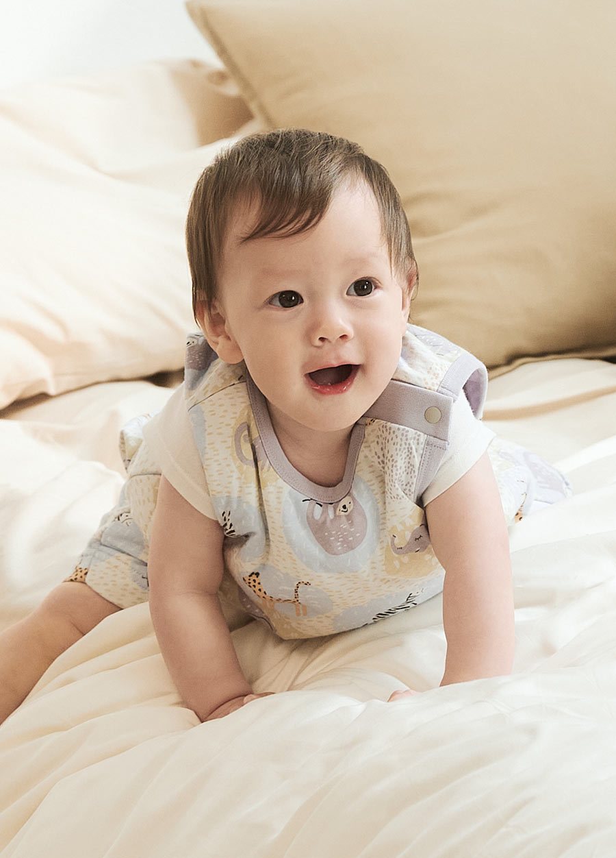 抗菌防踢被(薄款0-24M)釦子款-動物泡泡