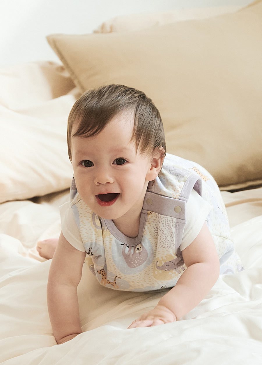 抗菌防踢被(薄款0-24M)釦子款-動物泡泡