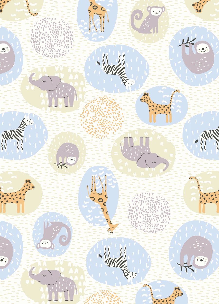 抗菌防踢被(薄款0-24M)釦子款-動物泡泡