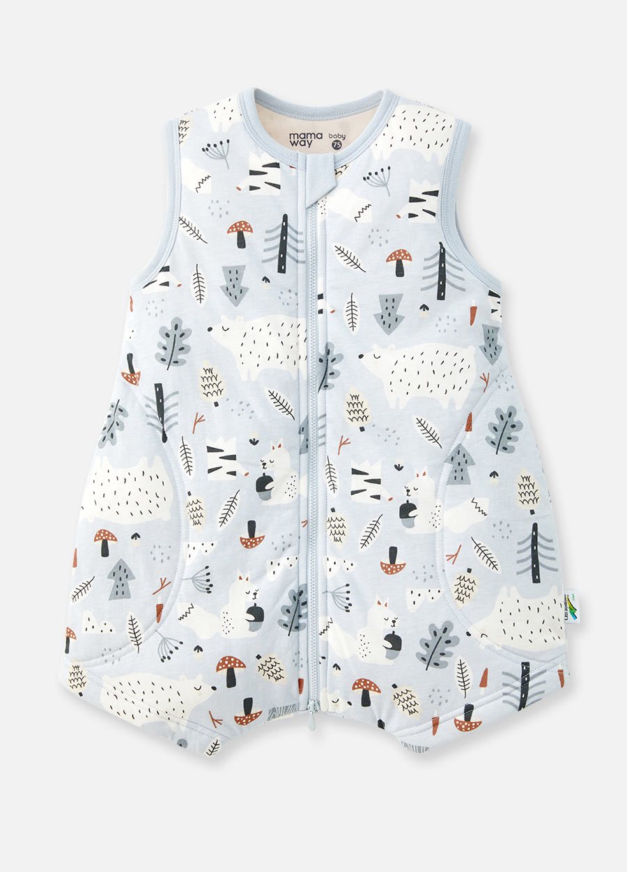 抗菌防踢被(薄款0-24M)拉鍊款-森林家族