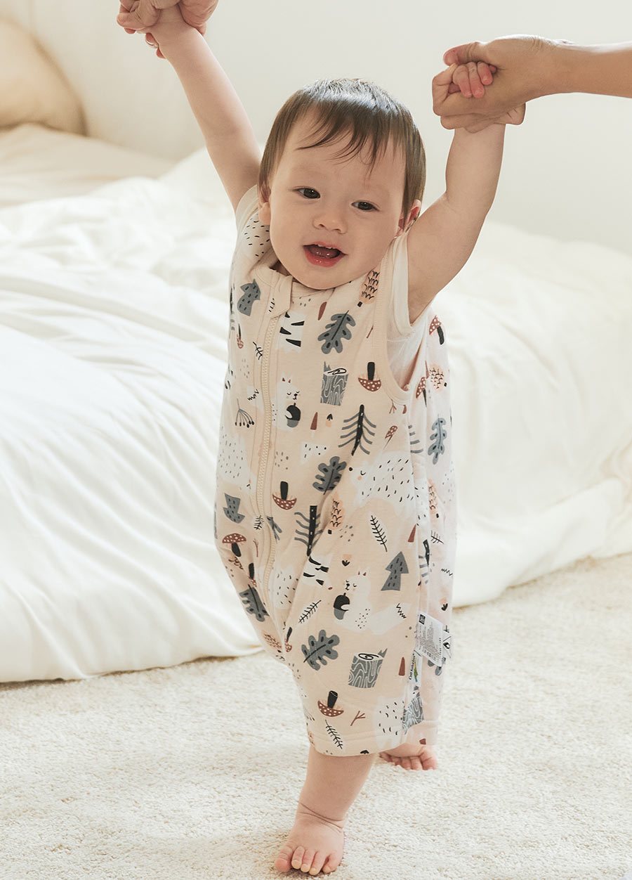 抗菌防踢被(薄款0-24M)拉鍊款-森林家族