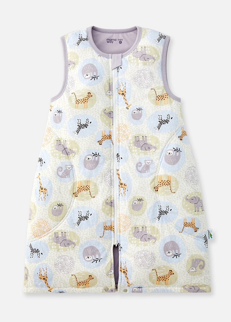 抗菌防踢被(薄款3Y)拉鍊款-動物泡泡