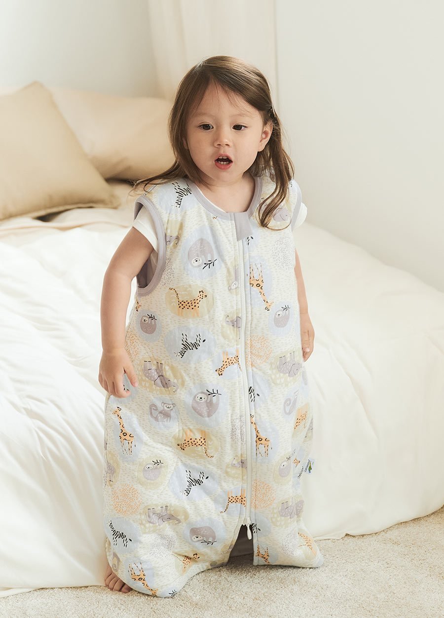 抗菌防踢被(薄款3Y)拉鍊款-動物泡泡