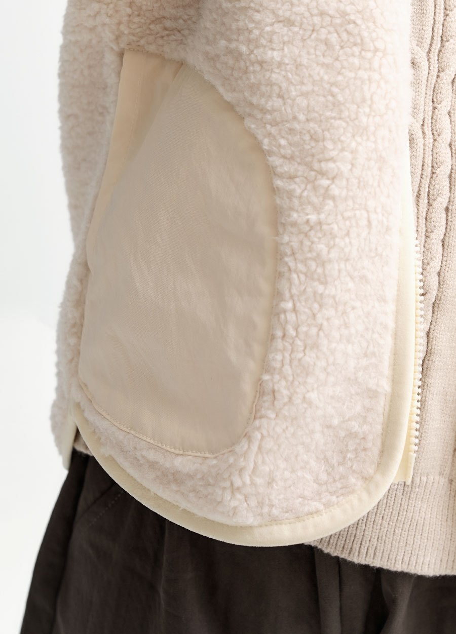 BABY刷毛拼接背心