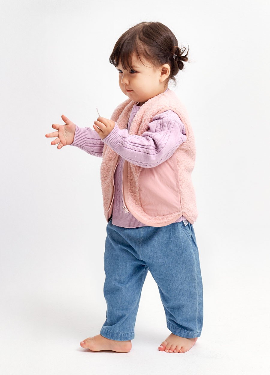 BABY刷毛拼接背心