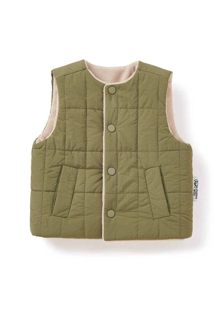 BABY壓紋雙面穿鋪棉背心